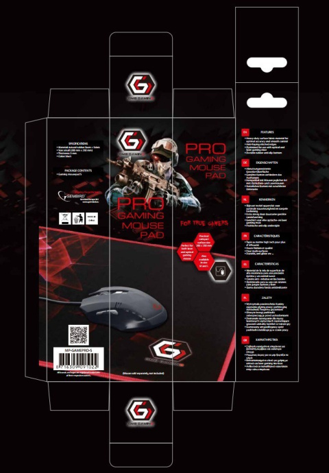 Podkładka pod mysz dla Graczy Gembird MP-GAMEPRO-S Gaming 20 x 25 cm Podkładka pod mysz dla Graczy Gembird MP-GAMEPRO-S Gaming 20 x 25 cm