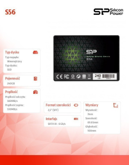 Silicon Power S56 240 GB, SSD form factor 2.5