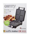 Waffle maker Camry CR 3025 Black/Stainless steel, 1150 W, Belgium, Number of waffles 4 Waffle maker Camry CR 3025 Black/Stainless steel, 1150 W, Belgium, Number of waffles 4
