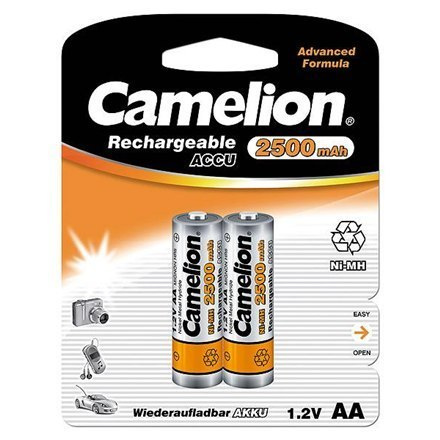 Camelion AA/HR6, 2500 mAh, Rechargeable Batteries Ni-MH, 2 pc(s) Camelion AA/HR6, 2500 mAh, Rechargeable Batteries Ni-MH, 2 pc(s)