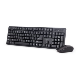 Gembird Keyboard KBS-W-01 Desktop set, Wireless, Keyboard layout US, Black, Mouse included, 390 g, English, Numeric keypad, No,