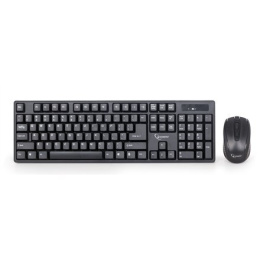 Gembird Keyboard KBS-W-01 Desktop set, Wireless, Keyboard layout US, Black, Mouse included, 390 g, English, Numeric keypad, No,