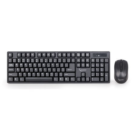 Gembird Keyboard KBS-W-01 Desktop set, Wireless, Keyboard layout US, Black, Mouse included, 390 g, English, Numeric keypad, No, Gembird Keyboard KBS-W-01 Desktop set, Wireless, Keyboard layout US, Black, Mouse included, 390 g, English, Numeric keypad, No,
