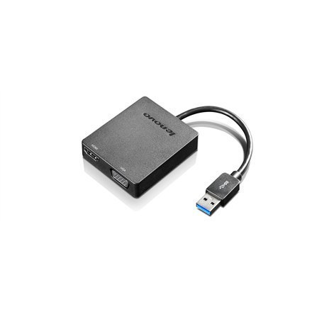 Lenovo Universal USB 3.0 to VGA/HDMI Black, Adapter Lenovo Universal USB 3.0 to VGA/HDMI Black, Adapter