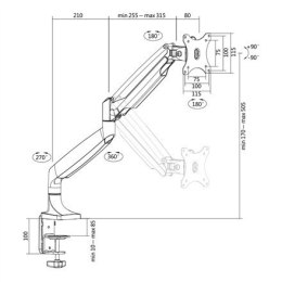 Logilink BP0041 Dual Monitor Desk mount, 13