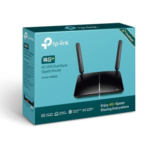 TP-LINK 4G+ LTE Router Archer MR600 802.11ac, 300+867 Mbit/s, 10/100/1000 Mbit/s, Ethernet LAN (RJ-45) ports 3, 4G, Antenna type TP-LINK 4G+ LTE Router Archer MR600 802.11ac, 300+867 Mbit/s, 10/100/1000 Mbit/s, Ethernet LAN (RJ-45) ports 3, 4G, Antenna type