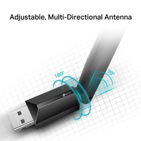 TP-LINK Dual Band USB 2.0 Adapter Archer T2U Plus 2.4GHz/5GHz, 802.11ac, 200+433 Mbps, 1xExternal antenna 5dBi TP-LINK Dual Band USB 2.0 Adapter Archer T2U Plus 2.4GHz/5GHz, 802.11ac, 200+433 Mbps, 1xExternal antenna 5dBi