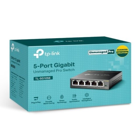 TP-LINK Switch TL-SG105E Web Management, Desktop, 1 Gbps (RJ-45) ports quantity 5, Power supply type External TP-LINK Switch TL-SG105E Web Management, Desktop, 1 Gbps (RJ-45) ports quantity 5, Power supply type External