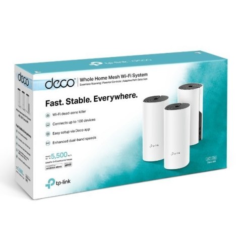 TP-LINK Whole Home Mesh WiFi System Deco M4 (3-Pack) 802.11ac, 300+867 Mbit/s, 10/100/1000 Mbit/s, Ethernet LAN (RJ-45) ports 2, TP-LINK Whole Home Mesh WiFi System Deco M4 (3-Pack) 802.11ac, 300+867 Mbit/s, 10/100/1000 Mbit/s, Ethernet LAN (RJ-45) ports 2,
