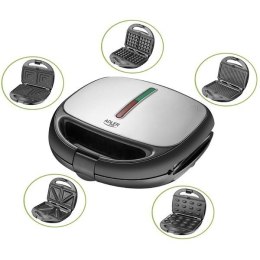 Adler Multifunctional baking device 5 in 1 AD 3040 Black, inox, Number of plates 5, Ceramic coating