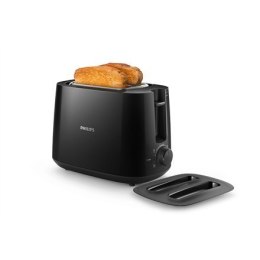 Toster Philips Daily collection toaster HD2582/90 Black, Plastic, 900 W, Number of slots 2, Number of power levels 8