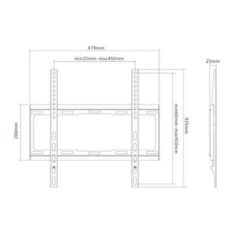 Sunne Wall, Flat, VESA 200 x 200, 400 x 200, 300 x 300, 400 x 400 mm, Black