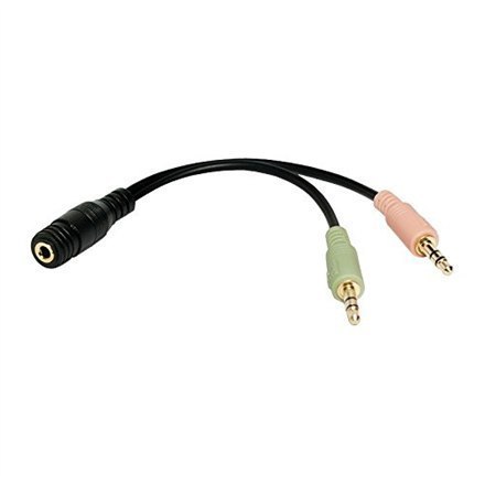 Logilink Audio Adapter 3.5 Stereo 4-Pin Female to 2 x 3.5 Stereo Male Black, 0.105 m Logilink Audio Adapter 3.5 Stereo 4-Pin Female to 2 x 3.5 Stereo Male Black, 0.105 m