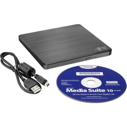 H.L Data Storage Ultra Slim Portable DVD-Writer GP60NB60 Interface USB 2.0, DVD±R/RW, CD read speed 24 x, CD write speed 24 x, B H.L Data Storage Ultra Slim Portable DVD-Writer GP60NB60 Interface USB 2.0, DVD±R/RW, CD read speed 24 x, CD write speed 24 x, B