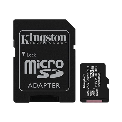 Kingston Canvas Select Plus UHS-I 128 GB, MicroSDXC, Flash memory class 10, SD Adapter Kingston Canvas Select Plus UHS-I 128 GB, MicroSDXC, Flash memory class 10, SD Adapter