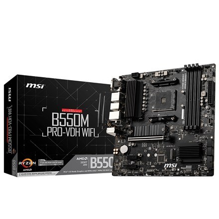 MSI B550M PRO-VDH WIFI Processor family AMD, Processor socket AM4, DDR4, Memory slots 4, Chipset AMD B, Micro ATX MSI B550M PRO-VDH WIFI Processor family AMD, Processor socket AM4, DDR4, Memory slots 4, Chipset AMD B, Micro ATX