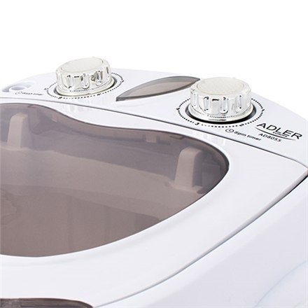 Adler Mini washing machine AD 8055 Top loading, Washing capacity 3 kg, Depth 37 cm, Width 36 cm, White Adler Mini washing machine AD 8055 Top loading, Washing capacity 3 kg, Depth 37 cm, Width 36 cm, White