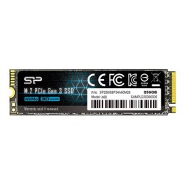 Silicon Power SSD P34A60 256 GB, SSD interface PCIe Gen3x4, Write speed 1600 MB/s, Read speed 2200 MB/s
