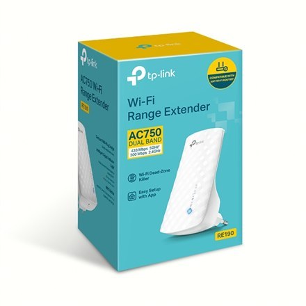 TP-LINK Extender RE190 802.11ac, 2.4GHz/5GHz, 300+433 Mbit/s, Antenna type 3 Omni-directional TP-LINK Extender RE190 802.11ac, 2.4GHz/5GHz, 300+433 Mbit/s, Antenna type 3 Omni-directional