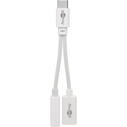 Goobay 39944 Audio adapter cable with additional charging connection (for Huawei), white Goobay 39944 Audio adapter cable with additional charging connection (for Huawei), white