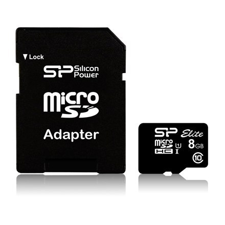 Silicon Power Elite 8GB microSDHC UHS-I 8GB GB, Micro SDHC, Flash memory class Class 10, SD Silicon Power Elite 8GB microSDHC UHS-I 8GB GB, Micro SDHC, Flash memory class Class 10, SD