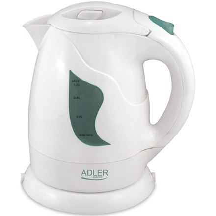 Adler AD 08 Standard czajnik, Plastic, Biały, 850 W, 1 L, 360° rotational base Adler AD 08 Standard czajnik, Plastic, Biały, 850 W, 1 L, 360° rotational base