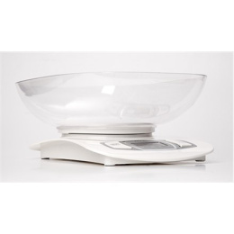 Adler AD 3137 Kitchen scales, Capacity 5 kg , Graduation 1g, Big LCD Display, Auto-zero/Auto-off, Large bowl, Biały Adler Adler