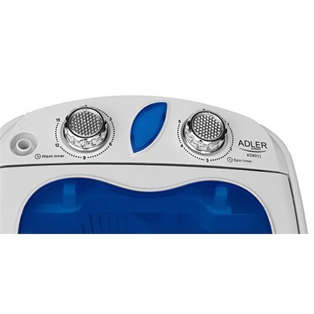 Adler Pralka AD 8051 Top loading, Washing capacity 3 kg, Unspecified RPM, Unspecified, Depth 37 cm, Width 38 cm, Biały/ Adler Pralka AD 8051 Top loading, Washing capacity 3 kg, Unspecified RPM, Unspecified, Depth 37 cm, Width 38 cm, Biały/