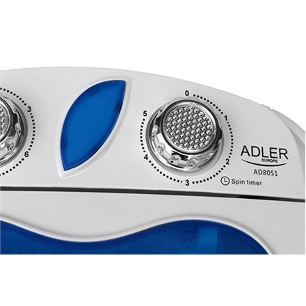 Adler Pralka AD 8051 Top loading, Washing capacity 3 kg, Unspecified RPM, Unspecified, Depth 37 cm, Width 38 cm, Biały/ Adler Pralka AD 8051 Top loading, Washing capacity 3 kg, Unspecified RPM, Unspecified, Depth 37 cm, Width 38 cm, Biały/