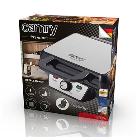 Camry Waffle Maker CR 3046 Belgium, Number of waffles 2, 1600 W, Black/Stainless Steel Camry Waffle Maker CR 3046 Belgium, Number of waffles 2, 1600 W, Black/Stainless Steel