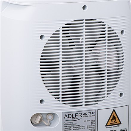Adler Air Dehumidifier AD 7917 Free standing, Fan, Number of speeds 1, Suitable for rooms up to 60 m³, White, 200 W Adler Air Dehumidifier AD 7917 Free standing, Fan, Number of speeds 1, Suitable for rooms up to 60 m³, White, 200 W
