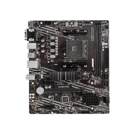 MSI A520M PRO Processor family AMD, Processor socket AM4, DDR4, Memory slots 2, Chipset AMD A, Micro ATX MSI A520M PRO Processor family AMD, Processor socket AM4, DDR4, Memory slots 2, Chipset AMD A, Micro ATX