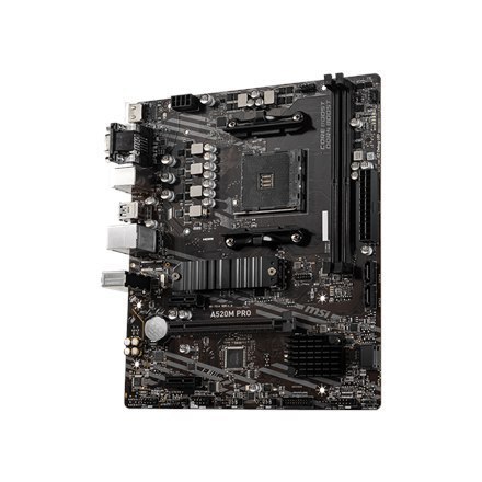 MSI A520M PRO Processor family AMD, Processor socket AM4, DDR4, Memory slots 2, Chipset AMD A, Micro ATX MSI A520M PRO Processor family AMD, Processor socket AM4, DDR4, Memory slots 2, Chipset AMD A, Micro ATX
