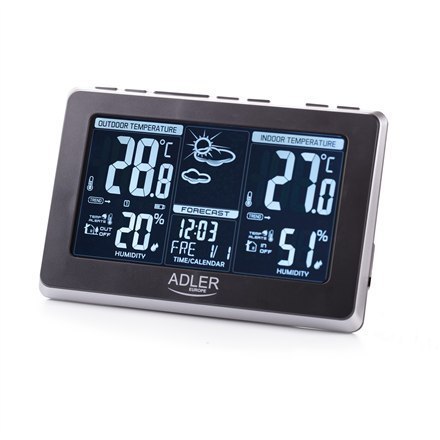 Adler Weather station AD 1175 Black, White Digital Display, Remote Sensor Adler Weather station AD 1175 Black, White Digital Display, Remote Sensor