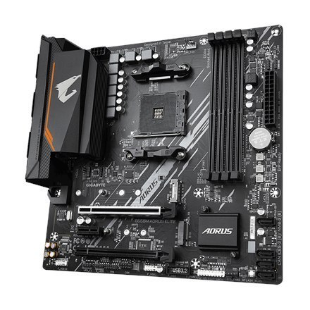 Gigabyte B550M AORUS ELITE 1.0 Processor family AMD, Processor socket AM4, DDR4 DIMM, Memory slots 4, Number of SATA connectors Gigabyte B550M AORUS ELITE 1.0 Processor family AMD, Processor socket AM4, DDR4 DIMM, Memory slots 4, Number of SATA connectors