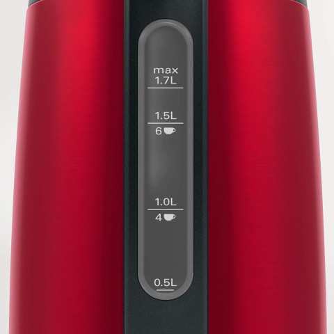 Czajnik Elektryczny Bosch Kettle DesignLine TWK3P424 Electric, 2400 W, 1.7 L, Stainless steel, 360° rotational base, Red Czajnik Elektryczny Bosch Kettle DesignLine TWK3P424 Electric, 2400 W, 1.7 L, Stainless steel, 360° rotational base, Red