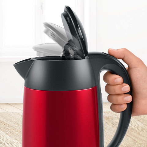 Czajnik Elektryczny Bosch Kettle DesignLine TWK3P424 Electric, 2400 W, 1.7 L, Stainless steel, 360° rotational base, Red Czajnik Elektryczny Bosch Kettle DesignLine TWK3P424 Electric, 2400 W, 1.7 L, Stainless steel, 360° rotational base, Red