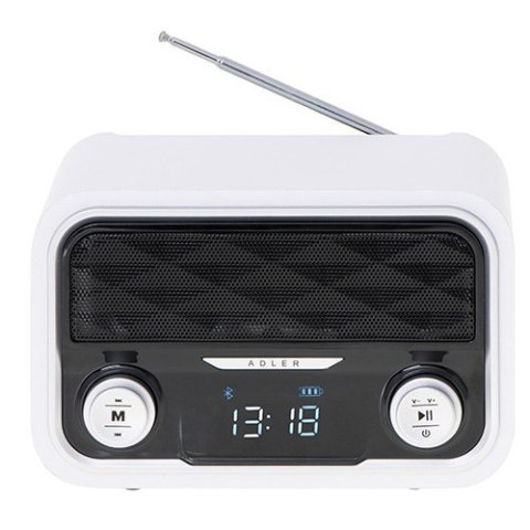 Adler Bluetooth Radio AD 1185 Display LCD, AUX in, White Adler Bluetooth Radio AD 1185 Display LCD, AUX in, White