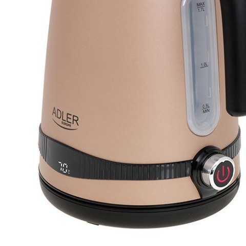 Adler Kettle AD 1295 Electric, 2200 W, 1.7 L, Stainless steel, 360° rotational base, Golden Adler Kettle AD 1295 Electric, 2200 W, 1.7 L, Stainless steel, 360° rotational base, Golden