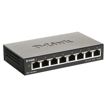 D-Link Smart Gigabit Ethernet Switch DGS-110-08V2 Managed, Desktop, Power supply type External, Ethernet LAN (RJ-45) ports 8 D-Link Smart Gigabit Ethernet Switch DGS-110-08V2 Managed, Desktop, Power supply type External, Ethernet LAN (RJ-45) ports 8
