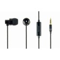 Gembird Metal earphones with microphone "Paris" 3.5 mm, Black, Built-in microphone Gembird Metal earphones with microphone "Paris" 3.5 mm, Black, Built-in microphone
