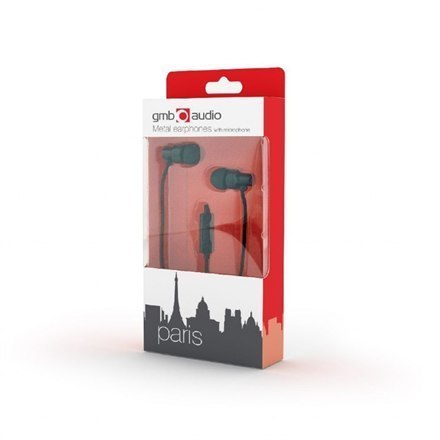 Gembird Metal earphones with microphone "Paris" 3.5 mm, Black, Built-in microphone Gembird Metal earphones with microphone "Paris" 3.5 mm, Black, Built-in microphone