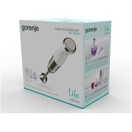 Gorenje Blender HBC806QW Hand Blender, 800 W, Mini chopper, Blade material Stainless steel, White Gorenje Blender HBC806QW Hand Blender, 800 W, Mini chopper, Blade material Stainless steel, White