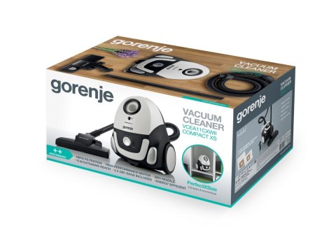 Odkurzacz Gorenje Vacuum cleaner VCEA11CXWII Bagged, Dry cleaning, Power 750 W, Dust capacity 2 L, 78 dB, White Odkurzacz Gorenje Vacuum cleaner VCEA11CXWII Bagged, Dry cleaning, Power 750 W, Dust capacity 2 L, 78 dB, White