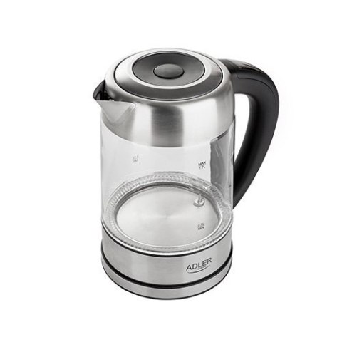 Adler Kettle AD 1247 NEW With electronic control, 1850 - 2200 W, 1.7 L, Stainless steel, glass, Stainless steel/Transparent, 360 Adler Kettle AD 1247 NEW With electronic control, 1850 - 2200 W, 1.7 L, Stainless steel, glass, Stainless steel/Transparent, 360