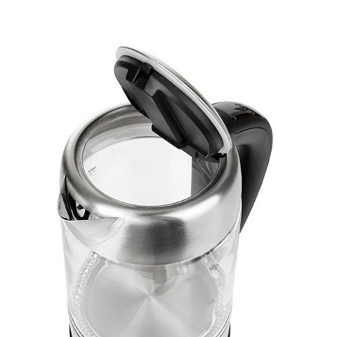 Adler Kettle AD 1247 NEW With electronic control, 1850 - 2200 W, 1.7 L, Stainless steel, glass, Stainless steel/Transparent, 360 Adler Kettle AD 1247 NEW With electronic control, 1850 - 2200 W, 1.7 L, Stainless steel, glass, Stainless steel/Transparent, 360
