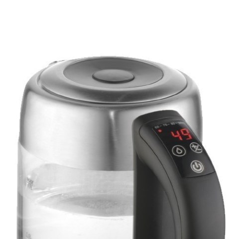 Adler Kettle AD 1247 NEW With electronic control, 1850 - 2200 W, 1.7 L, Stainless steel, glass, Stainless steel/Transparent, 360 Adler Kettle AD 1247 NEW With electronic control, 1850 - 2200 W, 1.7 L, Stainless steel, glass, Stainless steel/Transparent, 360