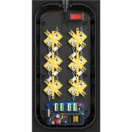 ColorWay Power Socket CW-CHE64B Black, 4xUSB, 2 m, 250 V, 6 euro sockets, 17 W ColorWay Power Socket CW-CHE64B Black, 4xUSB, 2 m, 250 V, 6 euro sockets, 17 W