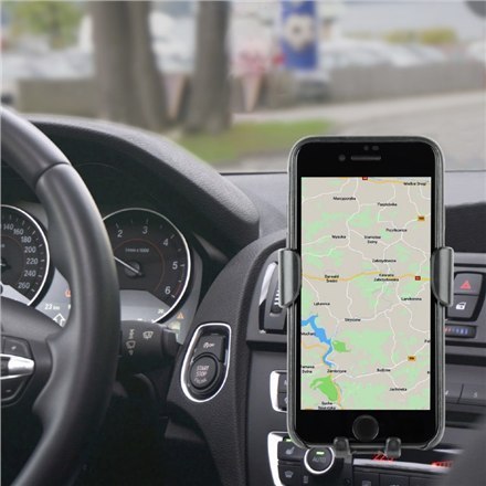EnerGenie EG-TA-CHAV-QI10-01 77 g, Black, Car smartphone holder with wireless charger, Universal EnerGenie EG-TA-CHAV-QI10-01 77 g, Black, Car smartphone holder with wireless charger, Universal