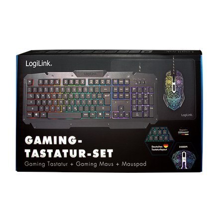 Logilink Gaming-Set, keyboard, mouse and mouspad ID0185 Keyboard and Mouse Combo, Keyboard layout German Logilink Gaming-Set, keyboard, mouse and mouspad ID0185 Keyboard and Mouse Combo, Keyboard layout German